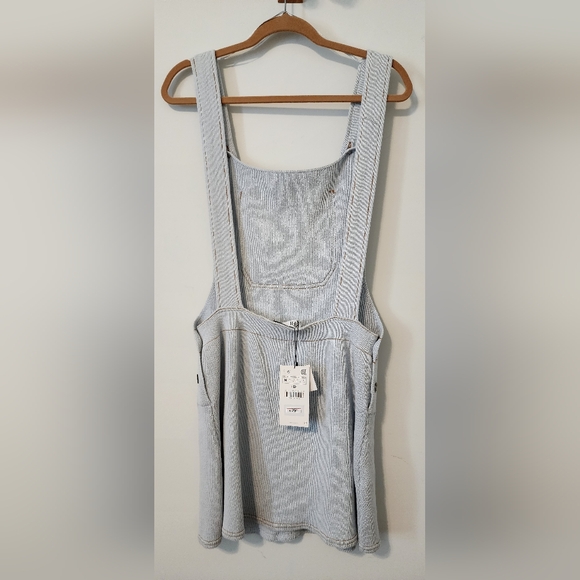 NWT Zara Open Back Knit Sweater Overall Dress Baby Blue Medium - Picture 3 of 6